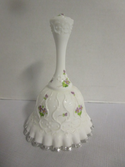 Signed, Hand Painted Fenton Ruffle Crest Bell