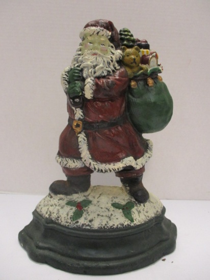 Cast Metal, Painted Santa Door Stop