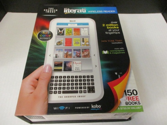 NIB The Sharper Image Literati Wireless Reader