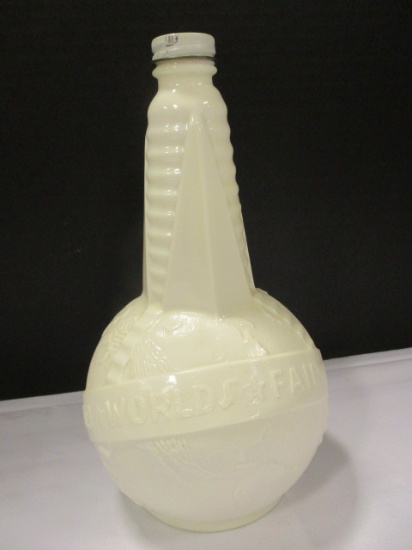 Uranium Milk Glass 1939 World's Fair Vinegar Bottle