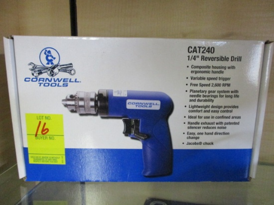 New in Box Cornwell Tools CAT240 1/4" Reversible Drill