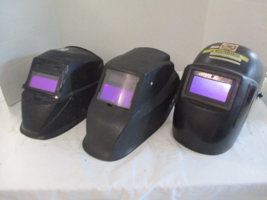 Three Welding Helmets