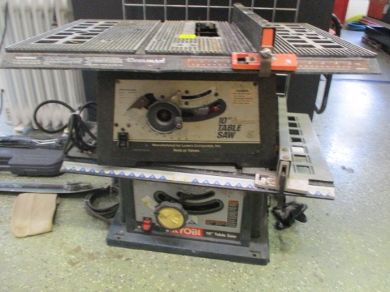 Lowes 10" Table Saw and Ryobi 10" Table Saw