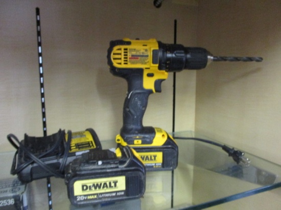 DeWalt 20v Lithium ION Drill, Charger and Two Batteries