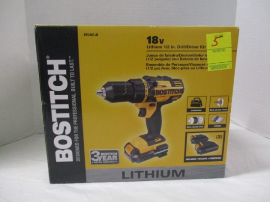 New in Box Bostitch 18V Lithium 1/2" Drill/Driver Kit