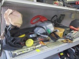 Large Shelf Contents-Buckets of Sockets, Lug Wrenches, Floor Jack, String Trimmer, etc.