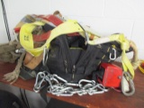 Large Lot of Climbing Belts and Rope