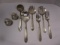 Pair of Sterling Candlestick Inserts and Six Serving Utensils with Sterling Handles