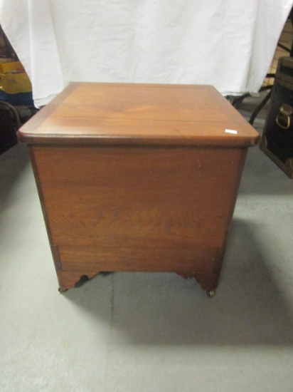 Antique Wood Commode on Casters
