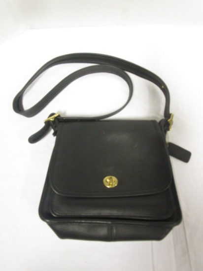 Authentic Coach Black Leather Purse with Gold Hardware
