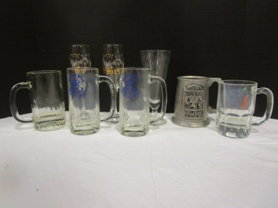 Glass Beer Steins, 2013 Champagne Flutes, Pewter Mug