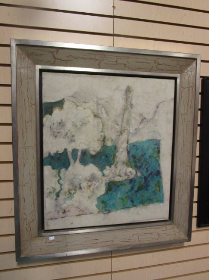 Mounted Batik in Distressed Finish Frame