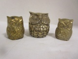 Three Brass Owls