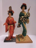 Two Oriental Fabric Dolls