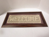 Crocheted Welcome Doily in Frame