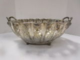 Centerpiece Bowl with Scalloped Edge, Cutouts and Rams Head Handles