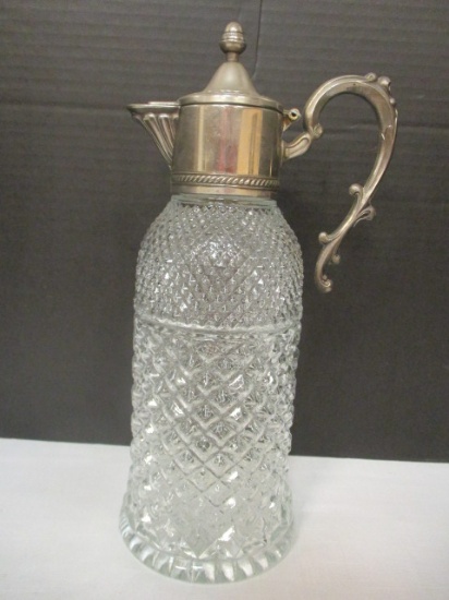 Crystal and Silverplate Pitcher
