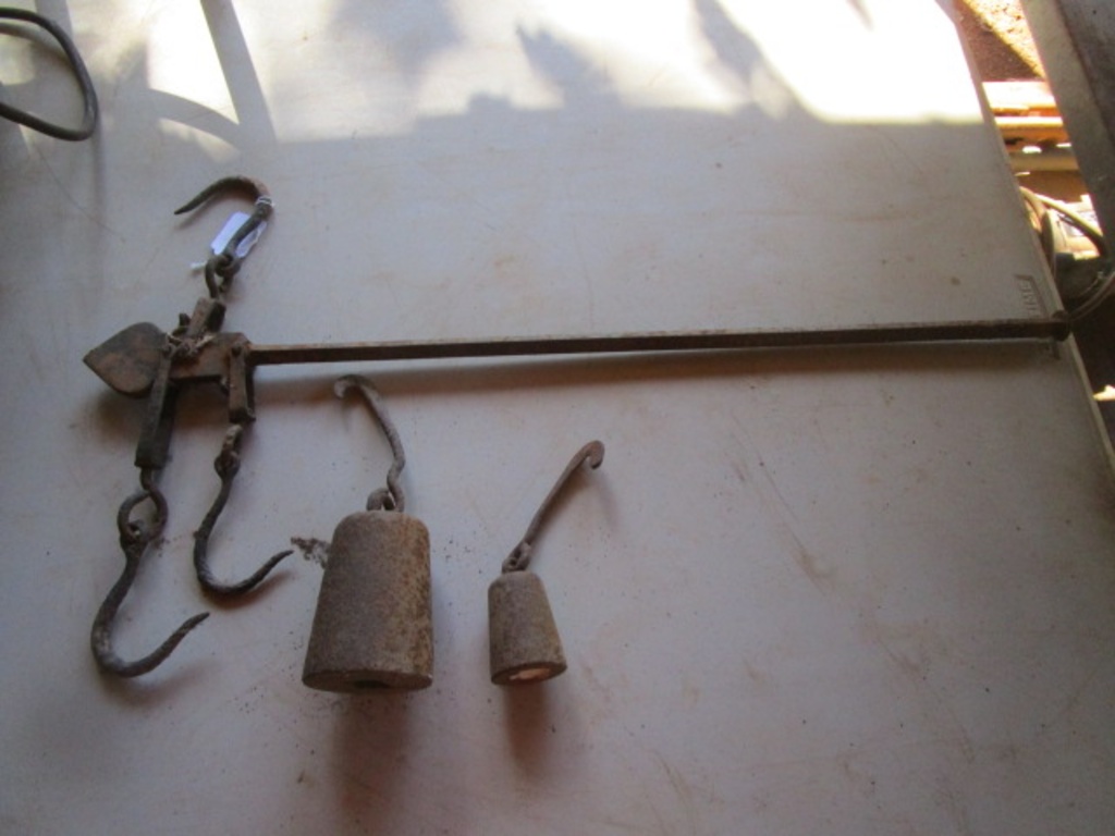 Antique Hanging Balance Beam Scale With Weights Farm Machinery Hanging Balance Beam Scale With Weights