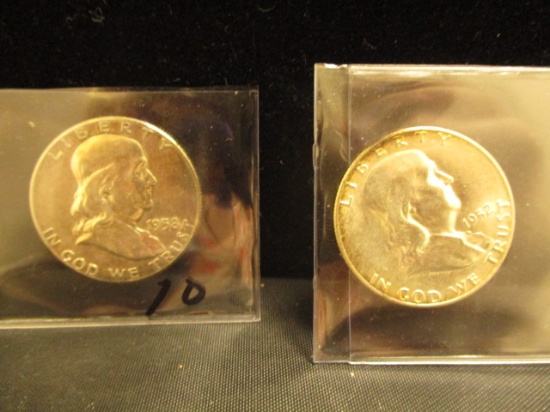 Lot of 2 Franklin Half Dollars- 1952S & 1958