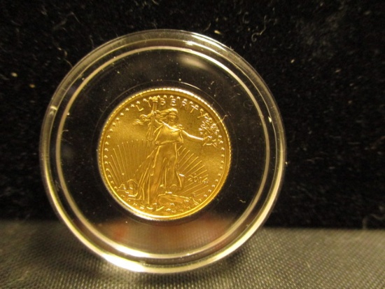 2015 1/10 oz. $5 Gold Coin in case