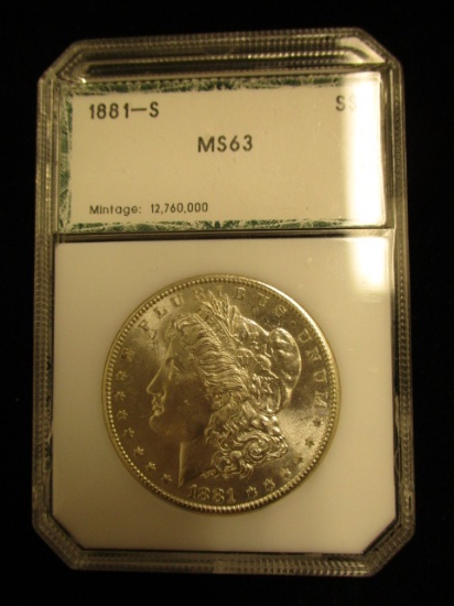 1881S Morgan Silver Dollar- Graded MS63