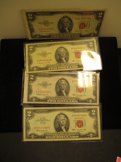(4) $2 Red Seals- (3) 1953 & (1) 1963