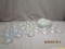 Vintage 8 Clear Glass Snack Plates w/Punch Cups & Miscellaneous Cups