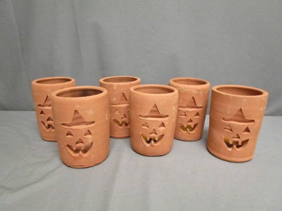 6 Terracotta Halloween  Luminaires