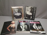 1 Framed Photo of Marilyn Monroe & 4 Books