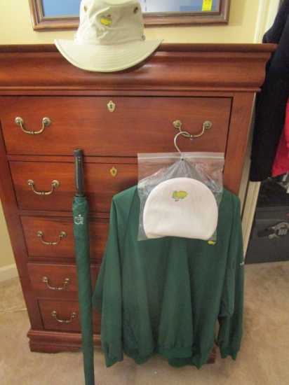 The Masters Rain Gear Set-Wind Breaker Pullover, Booney Hat, Flat Cap and