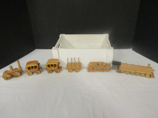 Wood Train in Wood Box