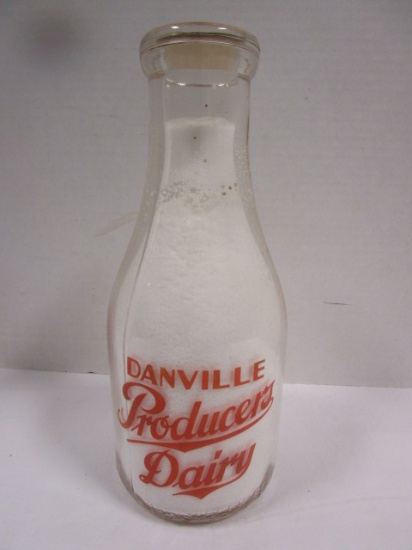 Danville Producers Dairy One Quart Milk Bottle
