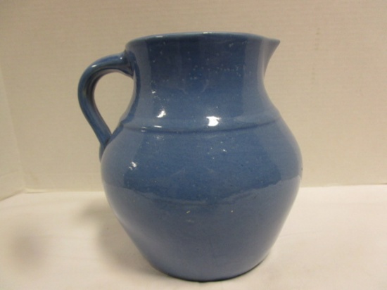 Blue Stoneware Pitcher