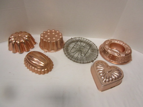 Copper Finish Molds and Metal Egg Basket