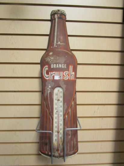 Metal Orange Crush Bottle Shaped Wall Thermometer