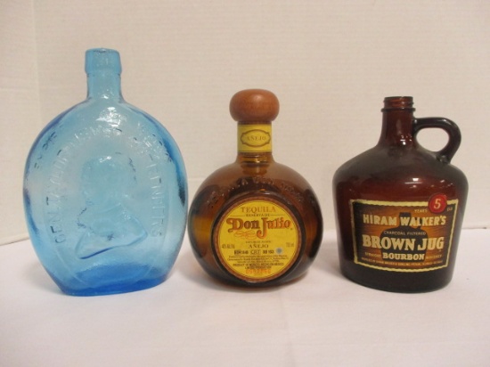 Don Julio Tequila, Hiram Walker's Brown Jug Bourbon, and