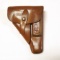 Brown Leather Holster w/ Break away Clasp/Magazine Holder