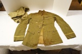 Authentic WW1 Jacket w/ WWII Authentic Sterling Navigator Wing Pin & Shirt - Battlestains