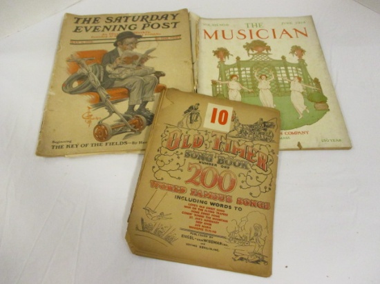 1916 Saturday Evening Post, Old Timer Song Book, 1914 The Musician