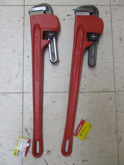 Two Great Neck 24" Steel Pipe Wrenches