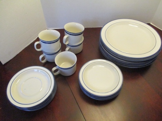 23 Pcs. Elegance II Collection "Mariner Blue" Stoneware