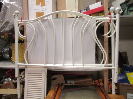 White Metal Bed Frame w/ rails