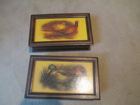 Pair of Napcoware Lined Wooden Jewelry Boxes