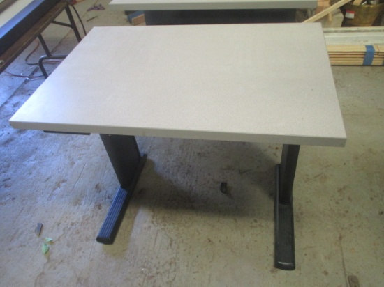 Metal Frame Laminate Top Desk with Slide Out