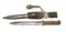 Nazi WWII Mundos S/244 98k Mauser SS Issue Bayonet w/ Scabbard/Portapee/Frog