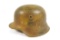 WWII German M42 Army Heer Single Decal Camouflage Helmet with Liner