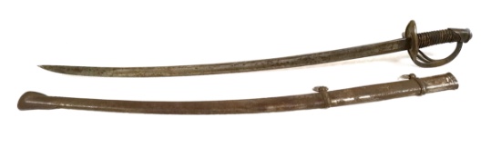 Civil War "Wristbreaker" Heavy 1840 Calvary Sword with Scabbard