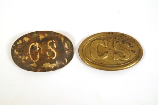 2 Civil War CS Confederate Belt Buckles