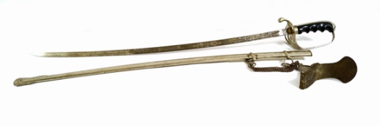 US M1902 N.S. Meyer Spartan Etched Dress Sword w/ Scabbard