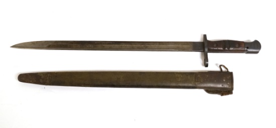 Original U.S. WWI M1917 Enfield Rifle Bayonet by Remington with Scabbard